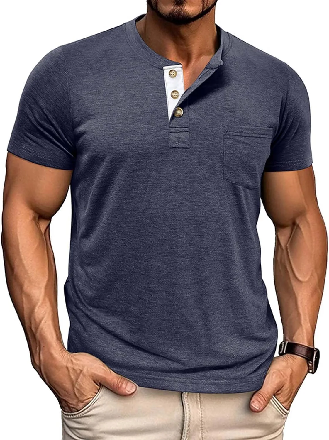 

Мужская повседневная футболка-поло с карманом LGHLMCL