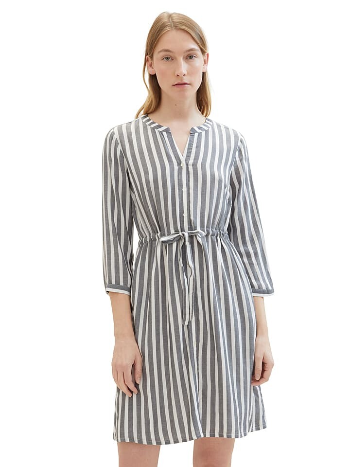 

Короткое платье Tom Tailor, цвет dunkelblau/weiß