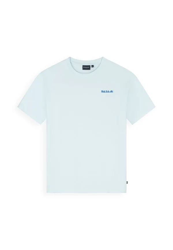 Футболка свободного кроя с круглым вырезом и принтом Ballin, Light Blue — фото 4