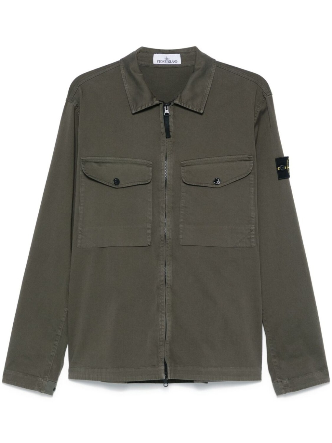 

Stone Island куртка-рубашка с нашивкой Compass, зеленый