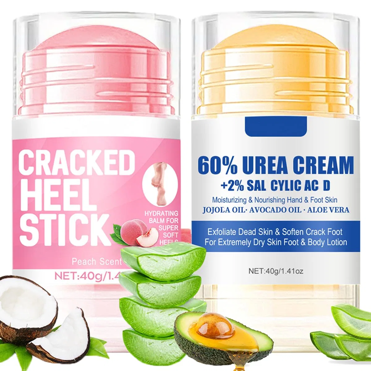 Набор из 2 кремов для ног Baorder с ароматом персика и 60% мочевиной Baorder, Peach + Urea