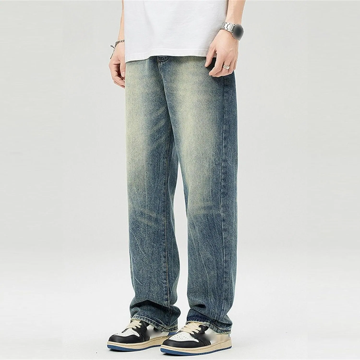 Джинсы широкие Casual Loose Long, Синий — фото 2
