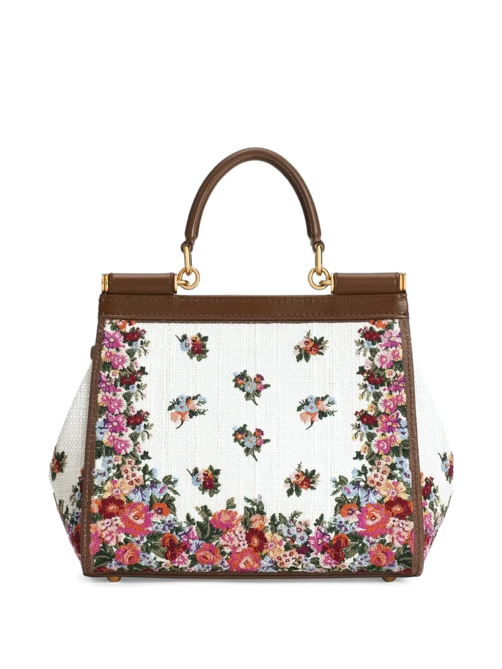 Сумка-тоут с цветочным принтом DOLCE & GABBANA, белый — фото 3