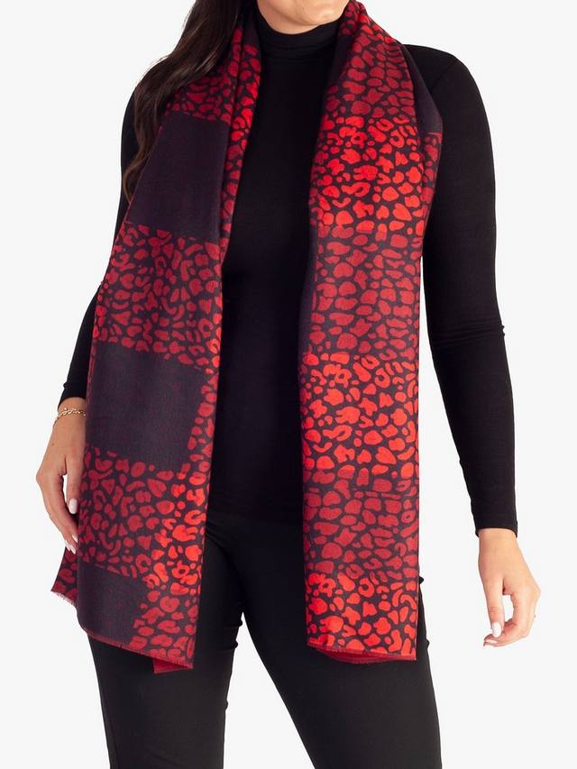 

Шарф из квадратов животных chesca, цвет Red/Black