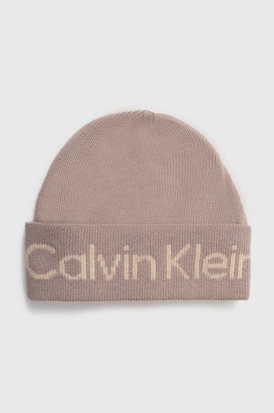 

Шапка из смесовой шерсти Calvin Klein, бежевый