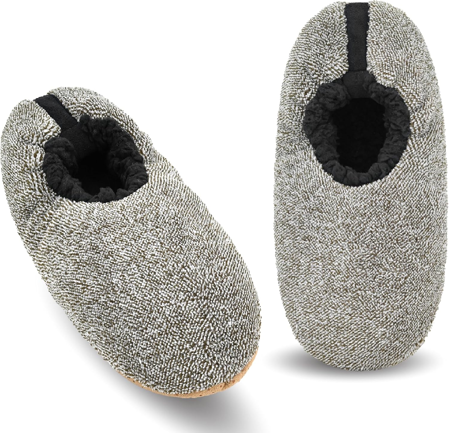 

Мужские носки-тапочки Keyela с противоскользящей подошвой, теплые тапочки-носочки с захватами для мужчин, пушистые домашние тапочки, Brownish