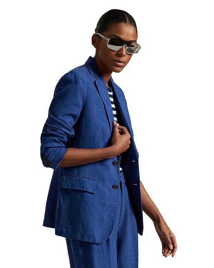 

Лаурен Ральф Лорен Тканый Льняной Блейзер Ralph Lauren, синий