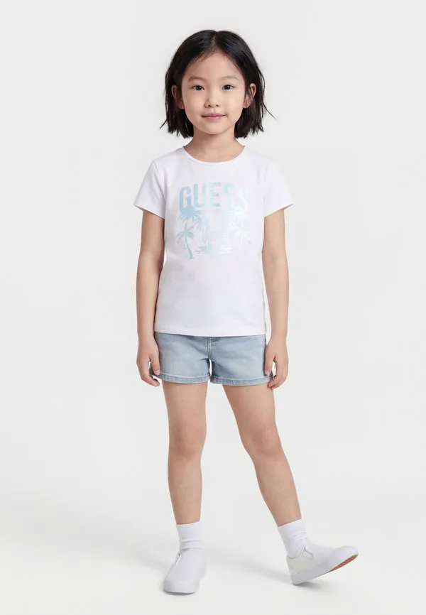 Детская футболка с принтом Guess, Pure White