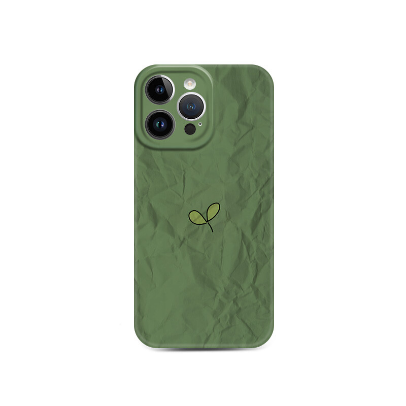 

Чехол для телефона LANGOU, Folded frosted shell - small green grass