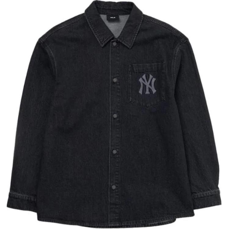 

MLB Рубашки New York Yankees Denim Coopers Mega Logo, рубашка унисекс, черная