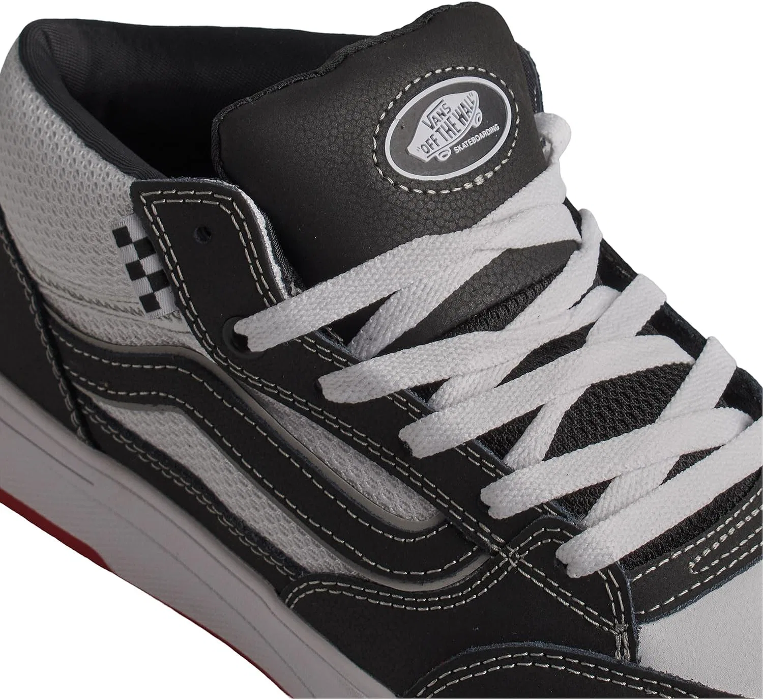 Кроссовки VANS Skate ZAHBA MID 2024, черно-бело-красные — фото 2