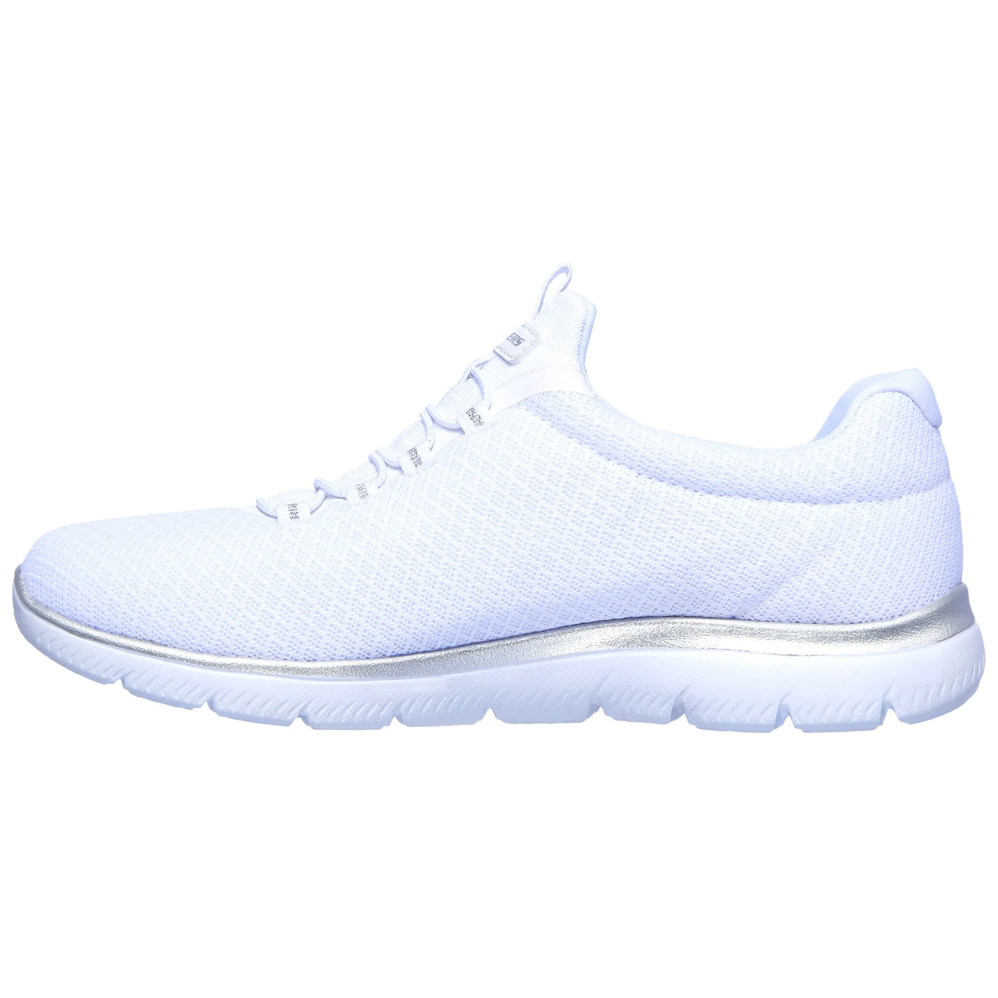 Слипоны Skechers "SUMMITS", тапочки, повседневная обувь, удобная обувь с тонкими контрастными деталями, серебристый — фото 3