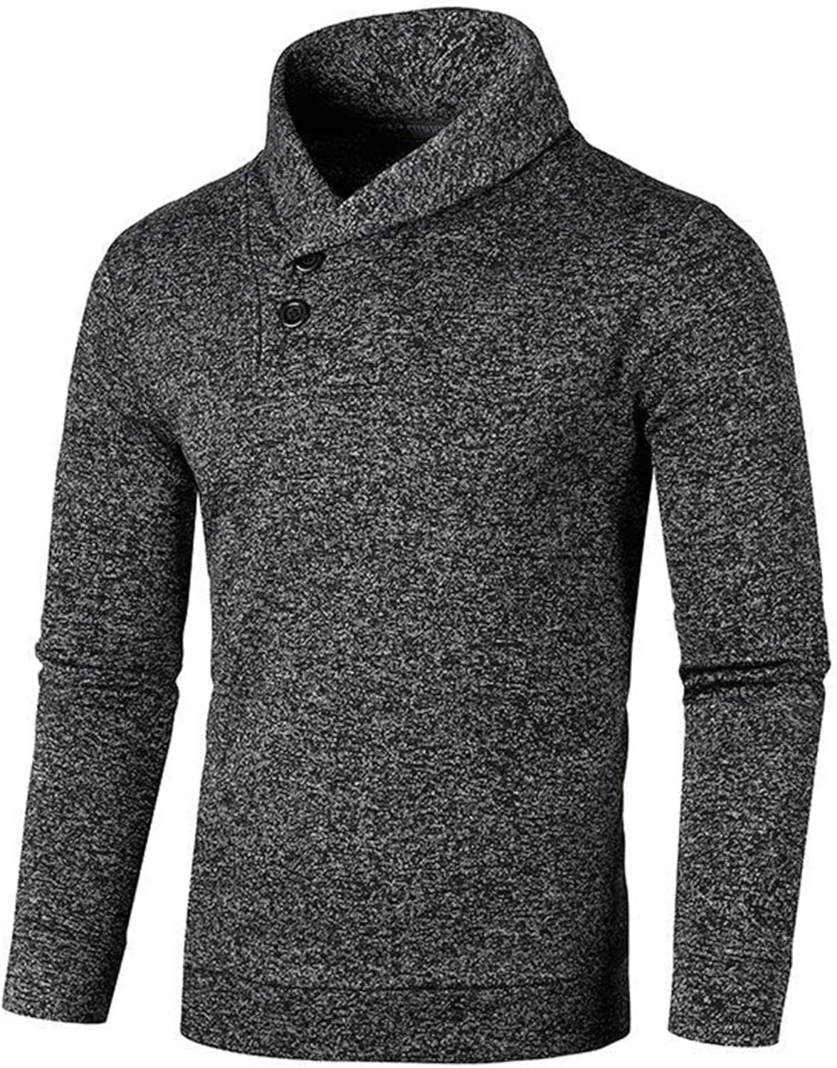 Мужской свитер с воротником и кабельной вязкой Slim Fit — фото 4