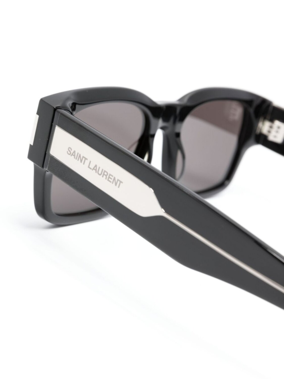 Солнцезащитные очки в квадратной оправе с логотипом Saint Laurent Eyewear, черный — фото 3