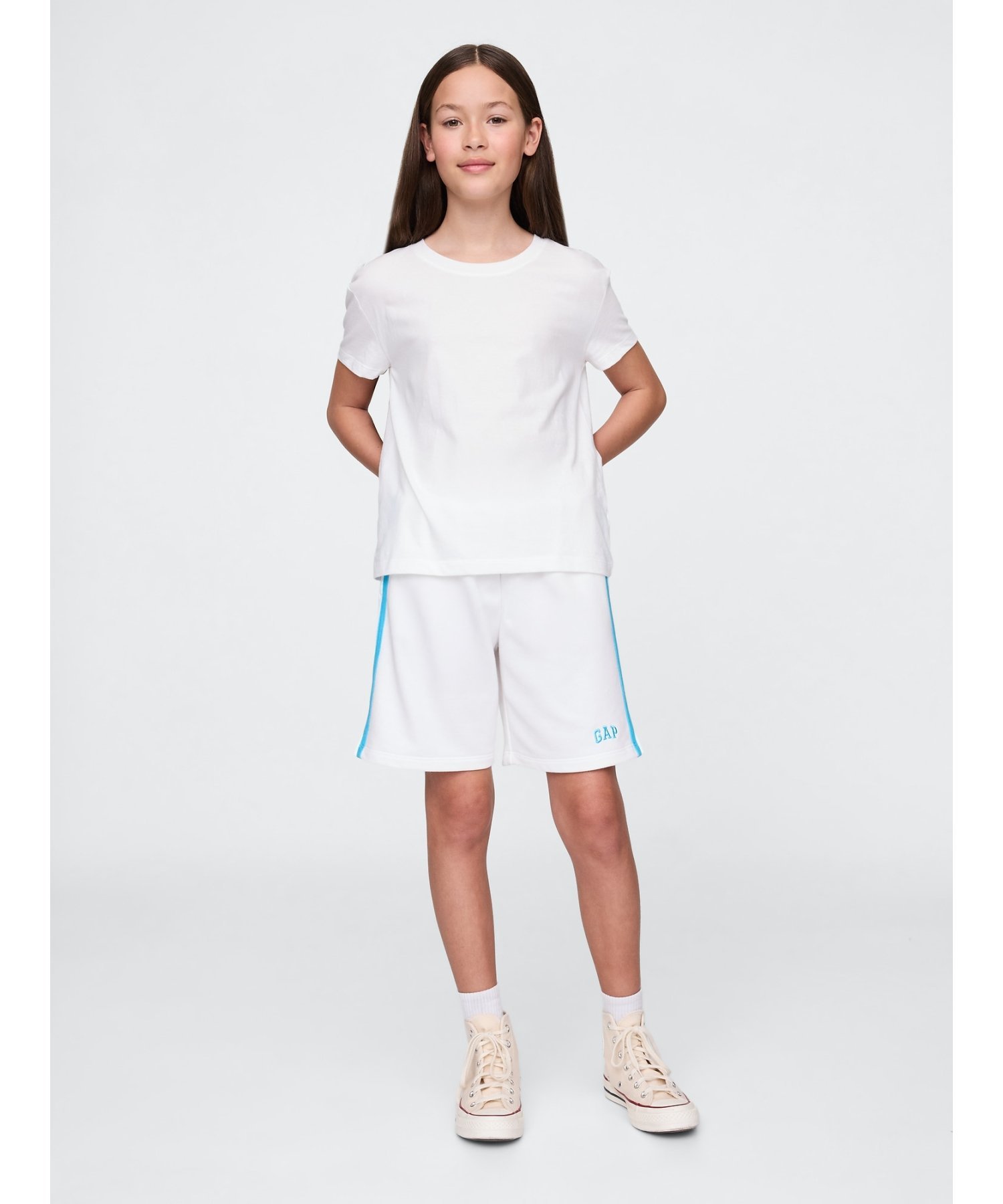 Винтажные мягкие спортивные шорты с логотипом Детские Gap, NEW OFF WHITE V2 — фото 3
