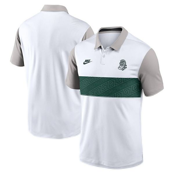

Мужская бело-серая футболка Michigan State Spartans Athletic Prep Legacy Logo Vapor Performance Polo Nike