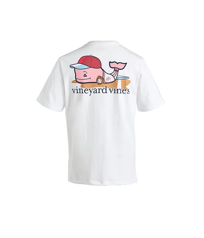 Футболка с китом Vineyard Vines Kids First Base Whale, White Cap — фото 2