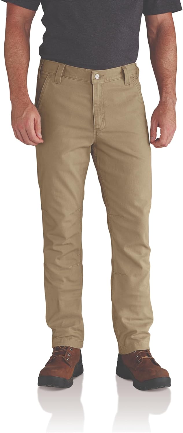

Carhartt мужские брюки Rugged Flex Straight Fit Canvas с пятью карманами и сужением, Dark Khaki