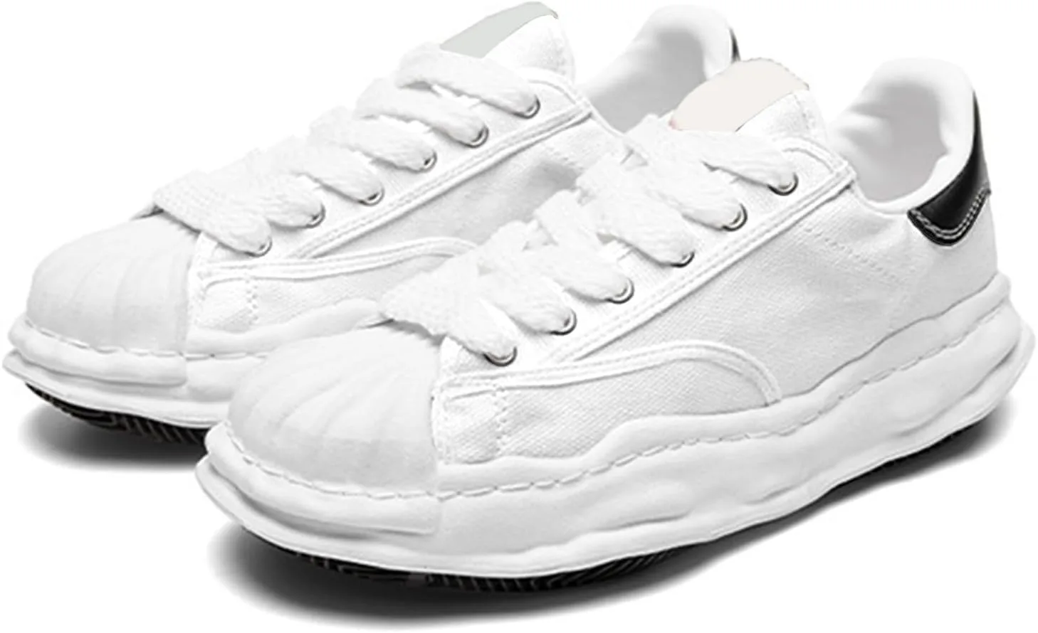 Кроссовки Hanraz Canvas Damen Weiß - Retro Stoff Sommerschuhe Turnschuhe Низкие кроссовки унисекс Sportschuhe Freizeit Breite Elegant Barfußschuhe Leicht Bequem Stoffschuhe Halbschuhe, белый — фото 3