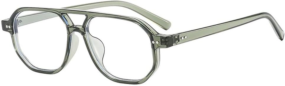 

Винтажные мужские солнцезащитные очки с двойной перемычкой, многоугольными и квадратными линзами, модные женские очки с прозрачными линзами Ocean Lens, солнцезащитные очки с заклепками UV400 SKFGNX, Green Clear