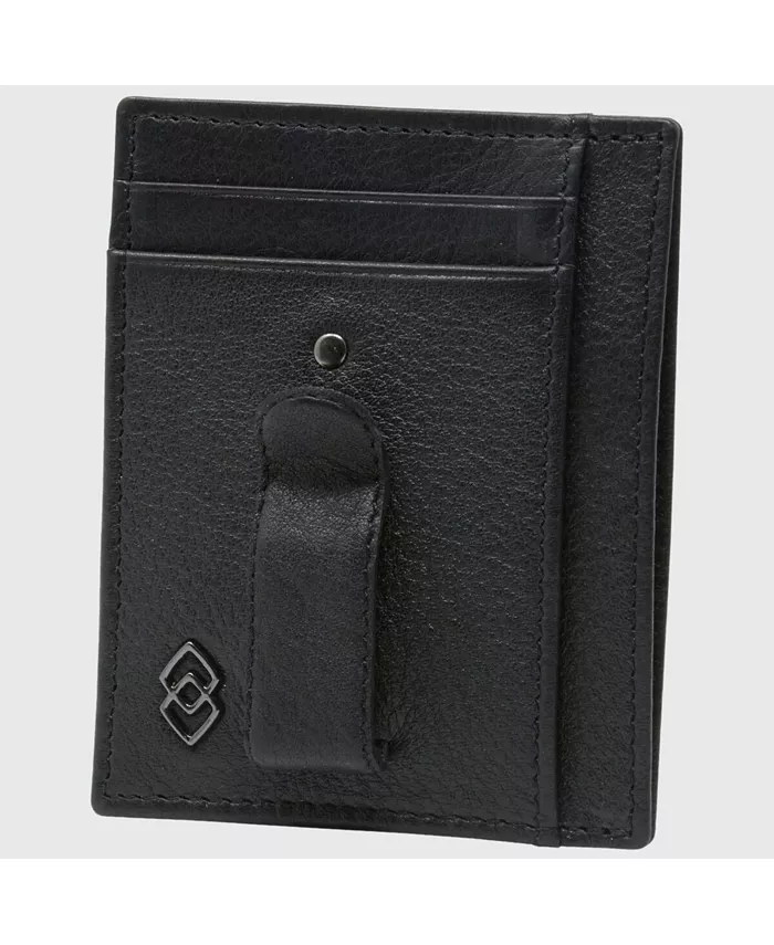 

Мужской RFID-кошелек Double Diamond для переднего кармана с денежным зажимом в минималистичном стиле Alpine Swiss, черный