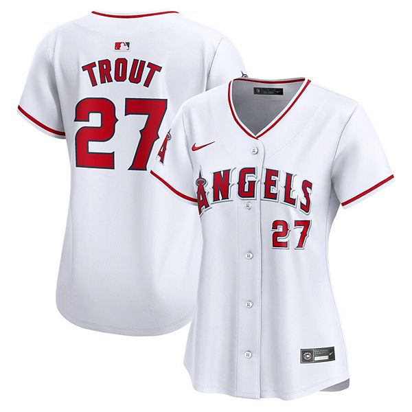 

Женская бейсболка Mike Trout белая Los Angeles Angels домашняя лимитированная игровая Nike