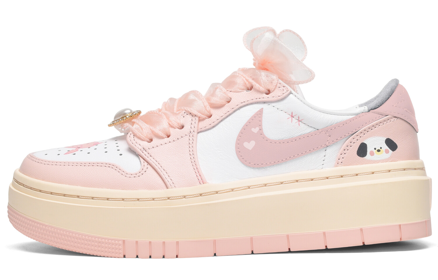 

Кроссовки Air Jordan 1 Vintage Basketball Shoes Women's Low-top Chalk White, белый