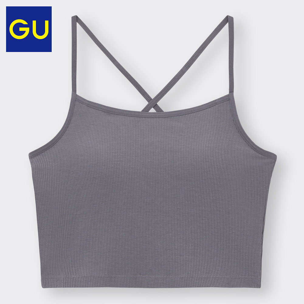 

Майка женская GU короткая, коричневый