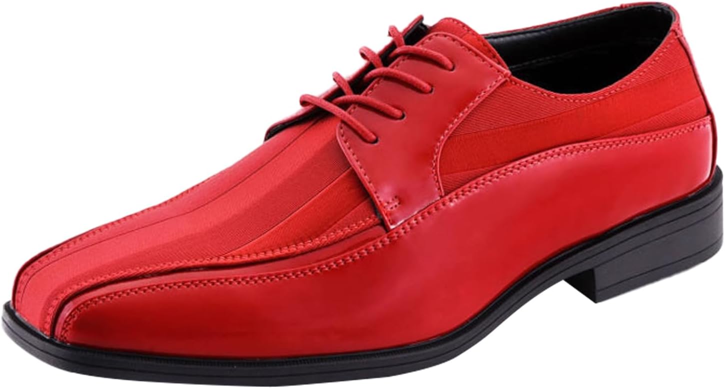 

Viotti 179, повседневные оксфорды для мужчин, атласные туфли с полосками и шнуровкой, мужские кожаные и атласные туфли для делового повседневного стиля, для всех официальных мероприятий, красный