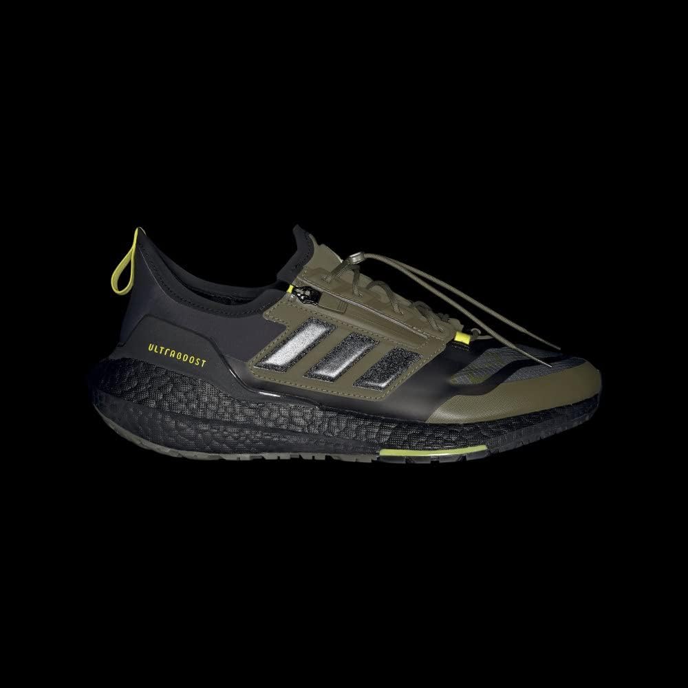 Мужские беговые кроссовки Adidas Ultraboost 21 с Gore-Tex, оливковый/черный/желтый — фото 4