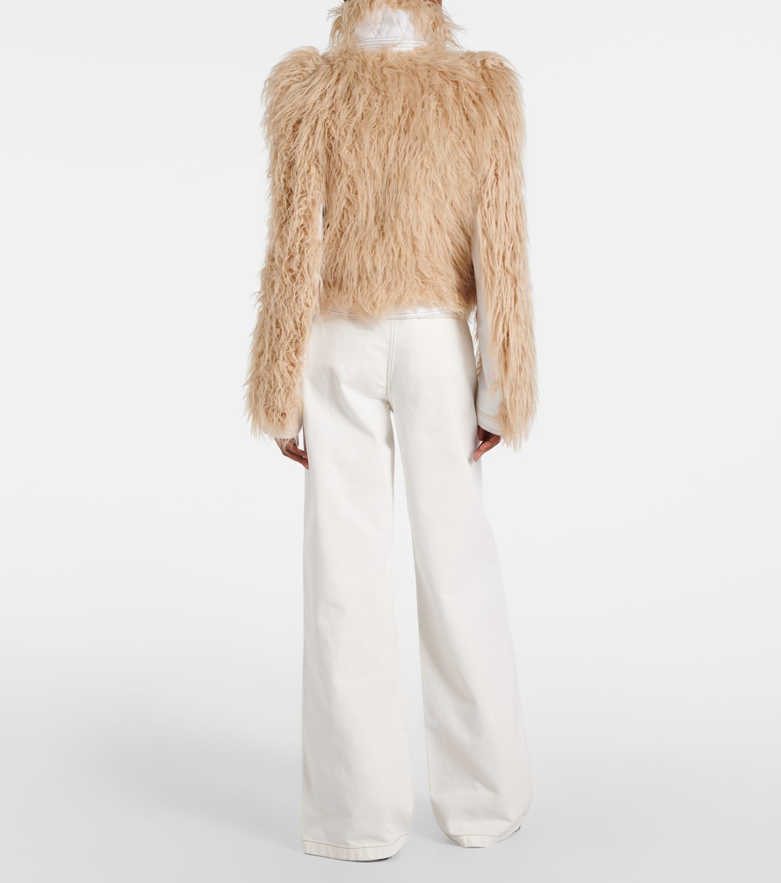 Куртка из искусственного меха Dries Van Noten, бежевый — фото 3