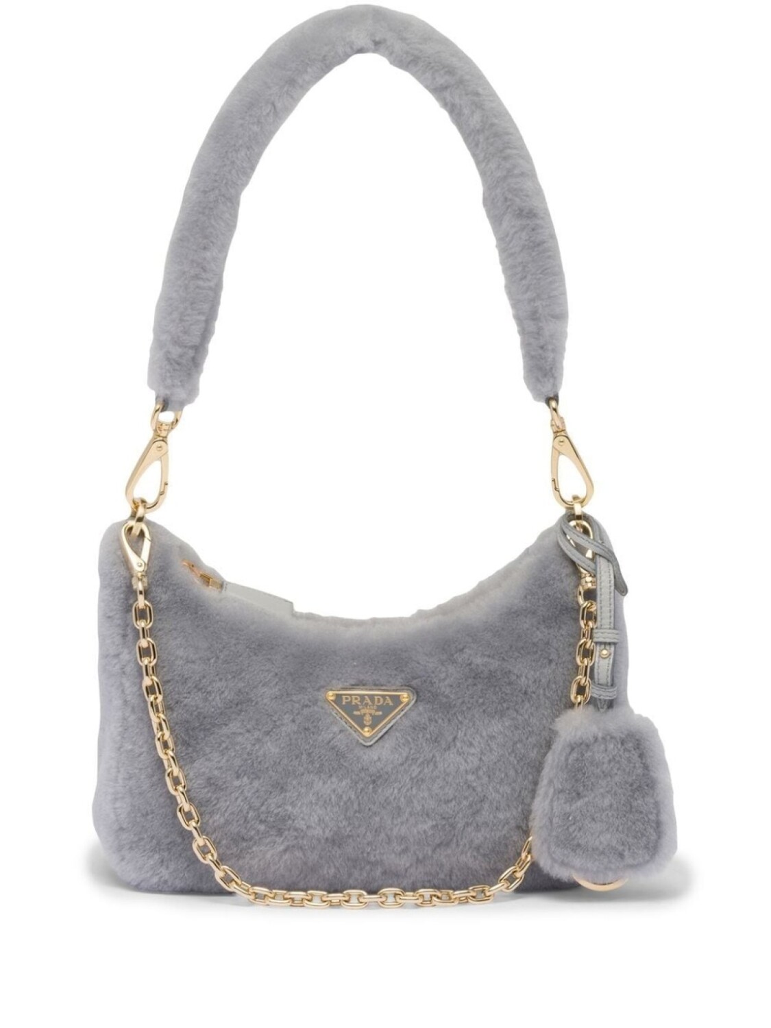 

Мини-сумка Prada Re-Edition из овчины, серый