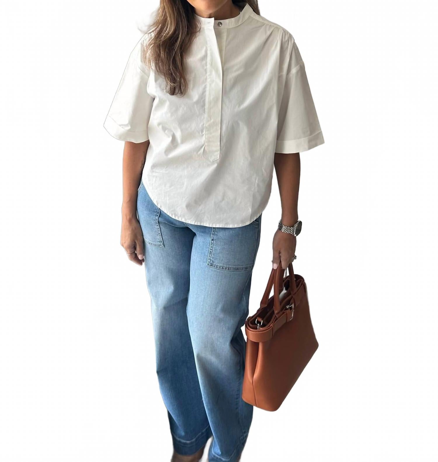 

Блузка с рукавом три четверти Ann Popover Sanctuary, белый