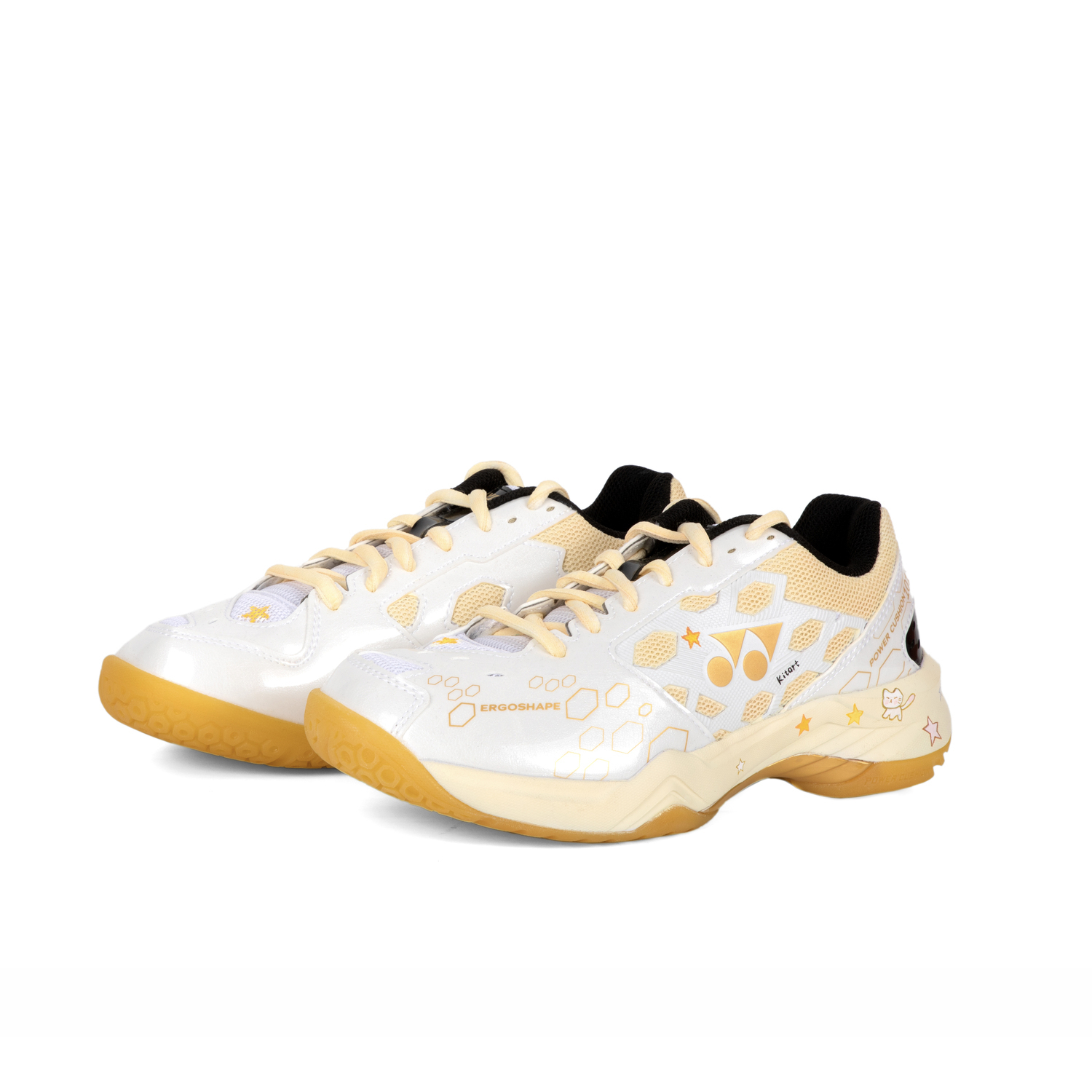 YONEX Power Cushion амортизация, износостойкие низкие кроссовки для бадминтона Unisex белый золотой — фото 4