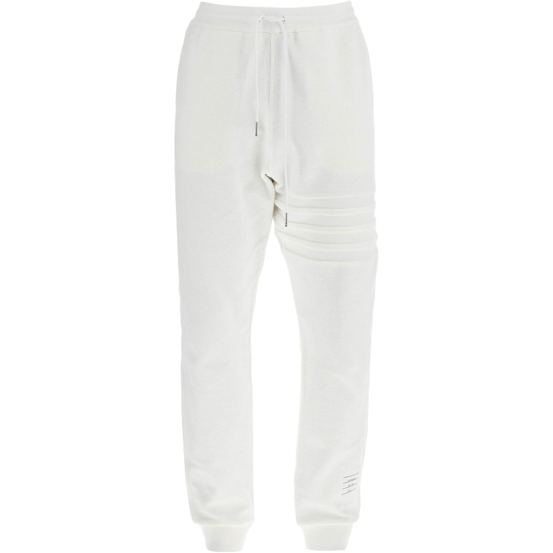 

Четырехполосные спортивные штаны на шнурке THOM BROWNE, белый