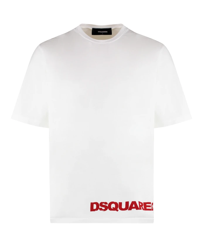 

Хлопковая футболка с круглым вырезом и логотипом Dsquared2, белый