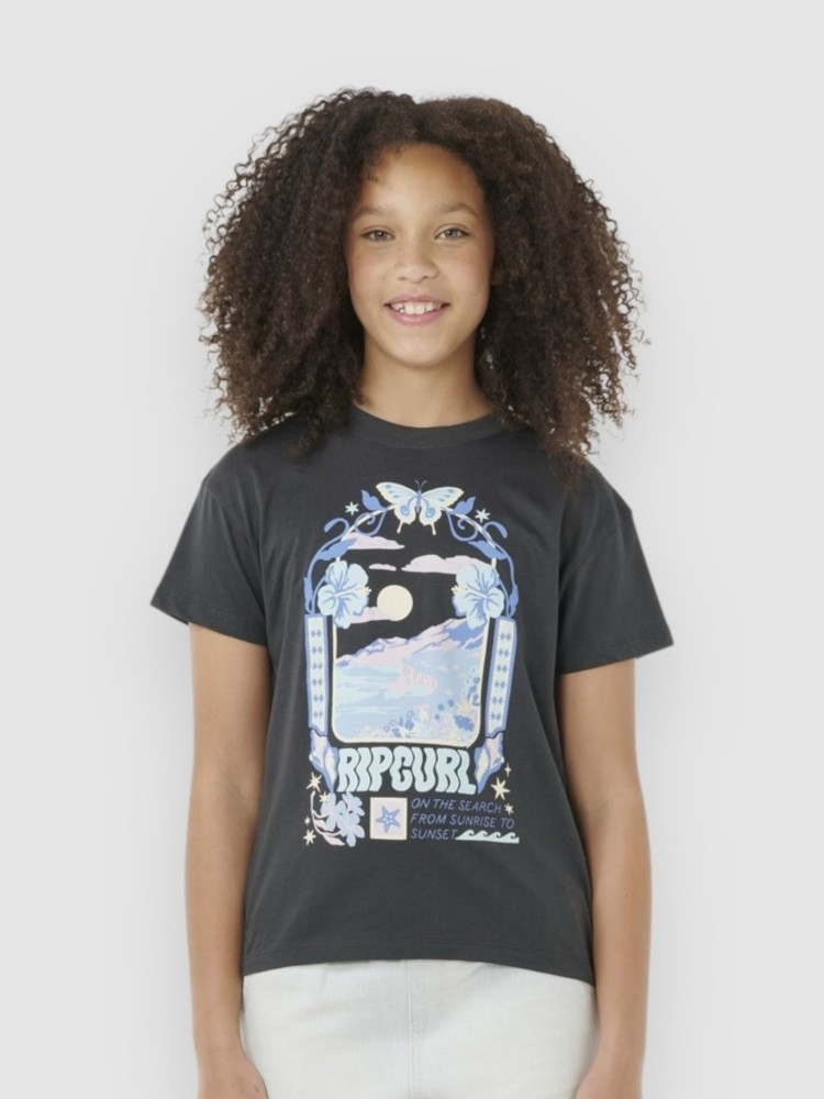 Футболка Rip Curl Sunset Skies Art Kids T-Shirt, washed black