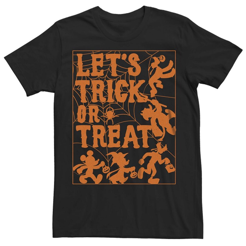 

Классическая мужская футболка Disney's Mickey Halloween Let's Trick or Treat Silhouette Licensed Character, черный