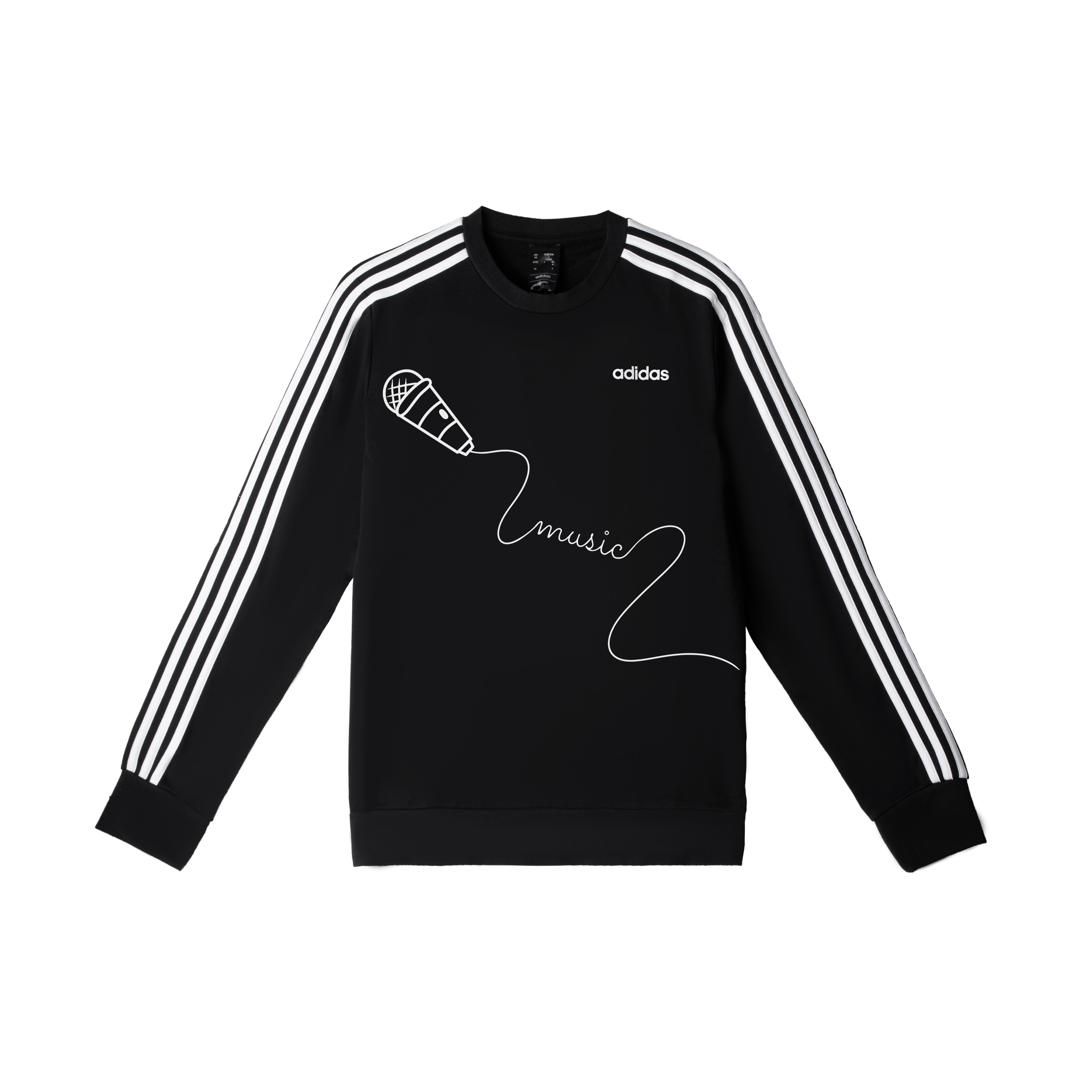 

Adidas Свитшот мужской черный с круглым вырезом, умеренно свободный, обычный крой