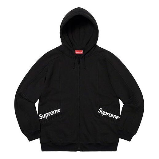 

Толстовка ss20 week 3 color blocked zip up hooded sweatshirt Supreme, черный
