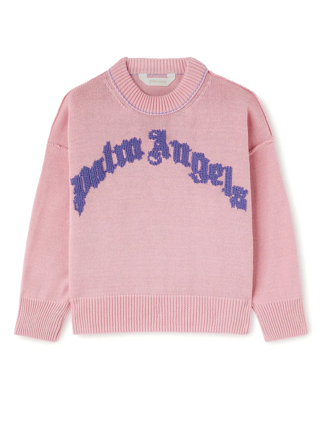 Джемпер с вышивкой Curved Logo Palm Angels Kids