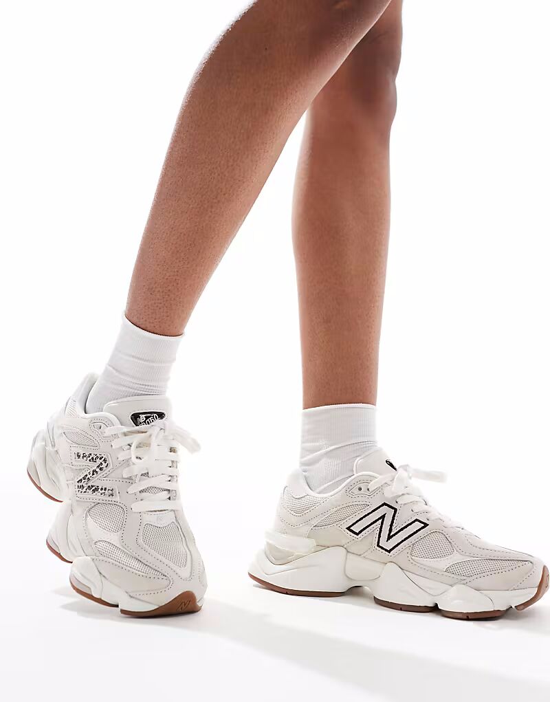 New Balance 9060 бежевого цвета с леопардовым принтом - эксклюзивно для ASOS — фото 4