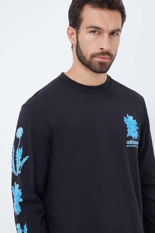 

Хлопковый топ с длинными рукавами adidas Originals, черный