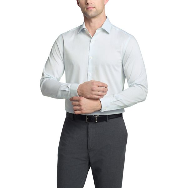 

Мужская облегающая рубашка из ультрамнущегося материала Van Heusen, цвет mint blue geo