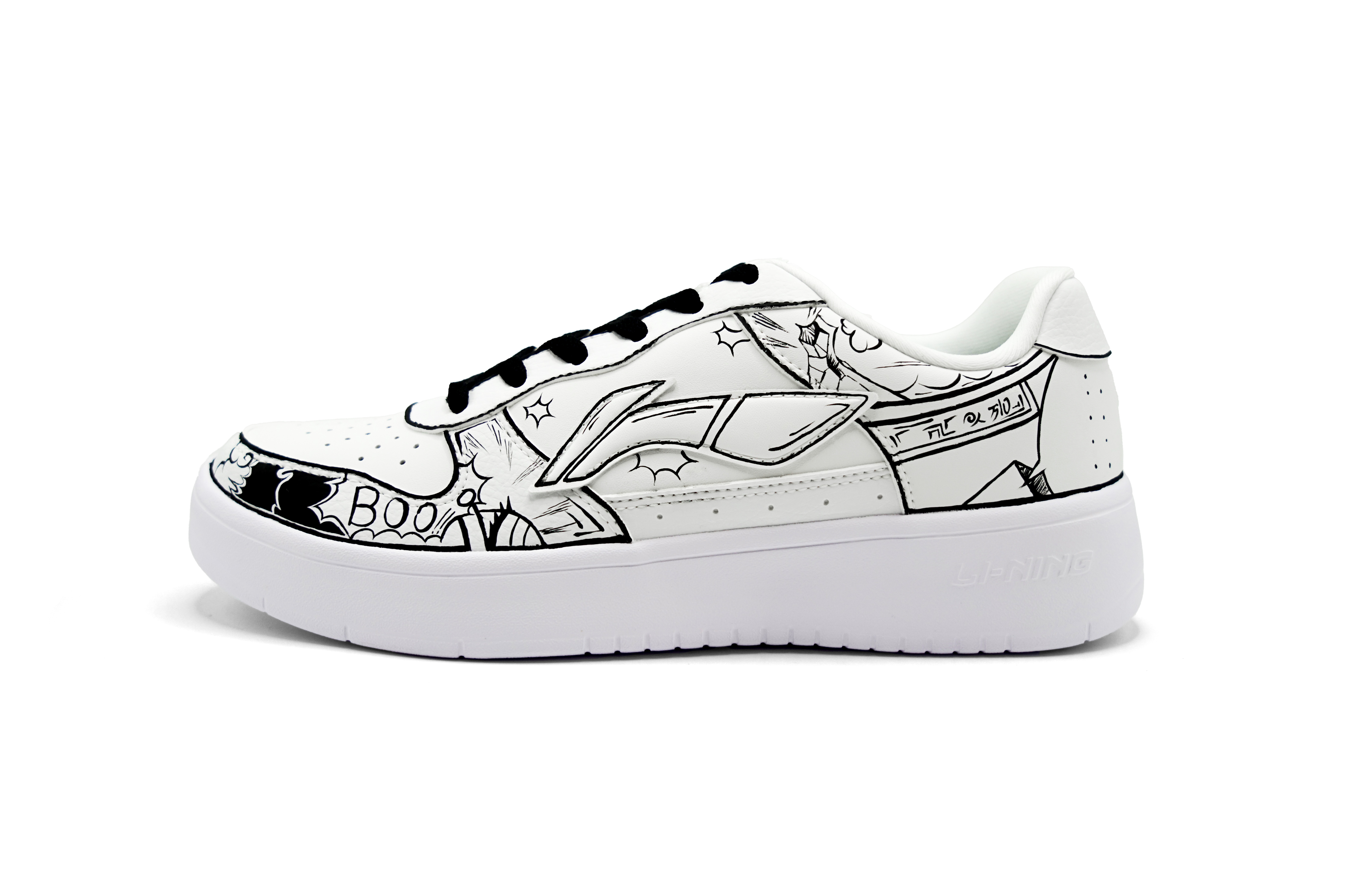 

LINING Кроссовки для скейтбординга Boom-Schrödinger's Cow Cushioning Balance с низким верхом, противоскользящие, белые, мужские