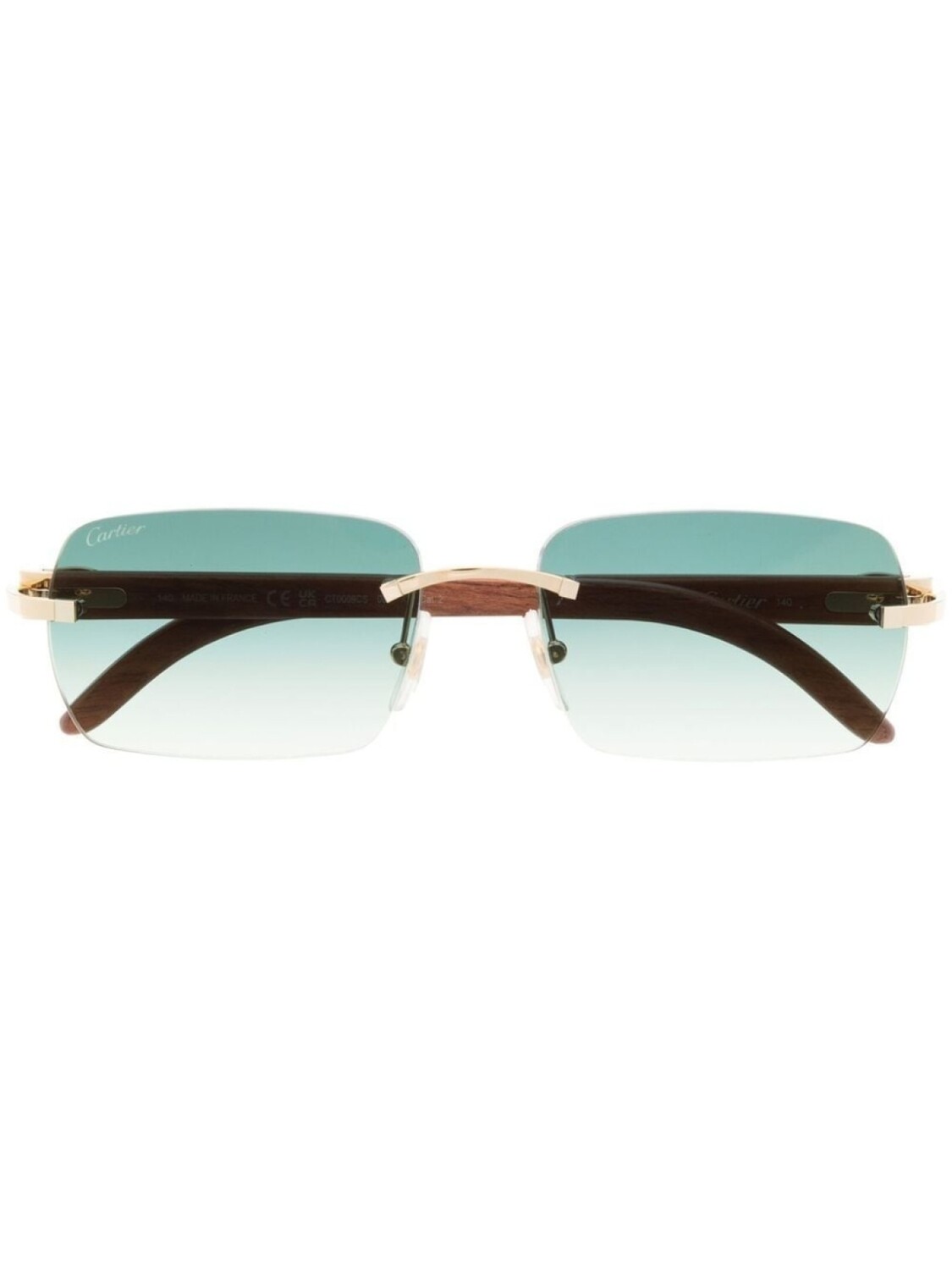 

Cartier Eyewear солнцезащитные очки с эффектом градиента, золотистый