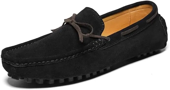 Лоферы мужские из нубука, Moccasins, черный SayfuR
