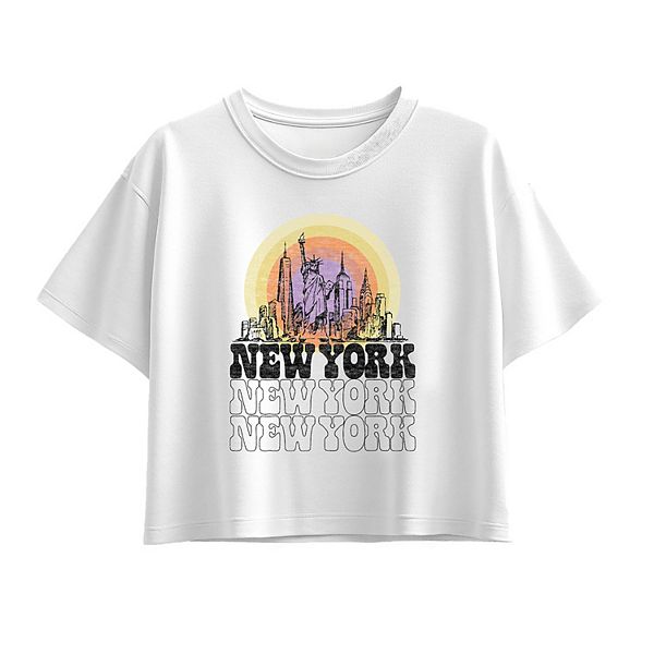 

Футболка New York Vintage Boxy для девочек 7-16 лет Licensed Character, White