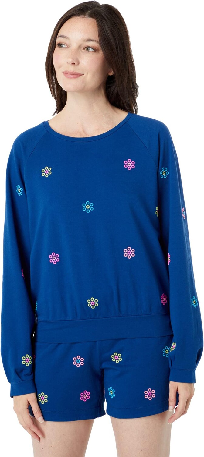 

Толстовка Lilly Pulitzer Landyn Sweatshirt, цвет Oyster Bay Navy Ditsy Daisy Embroidery