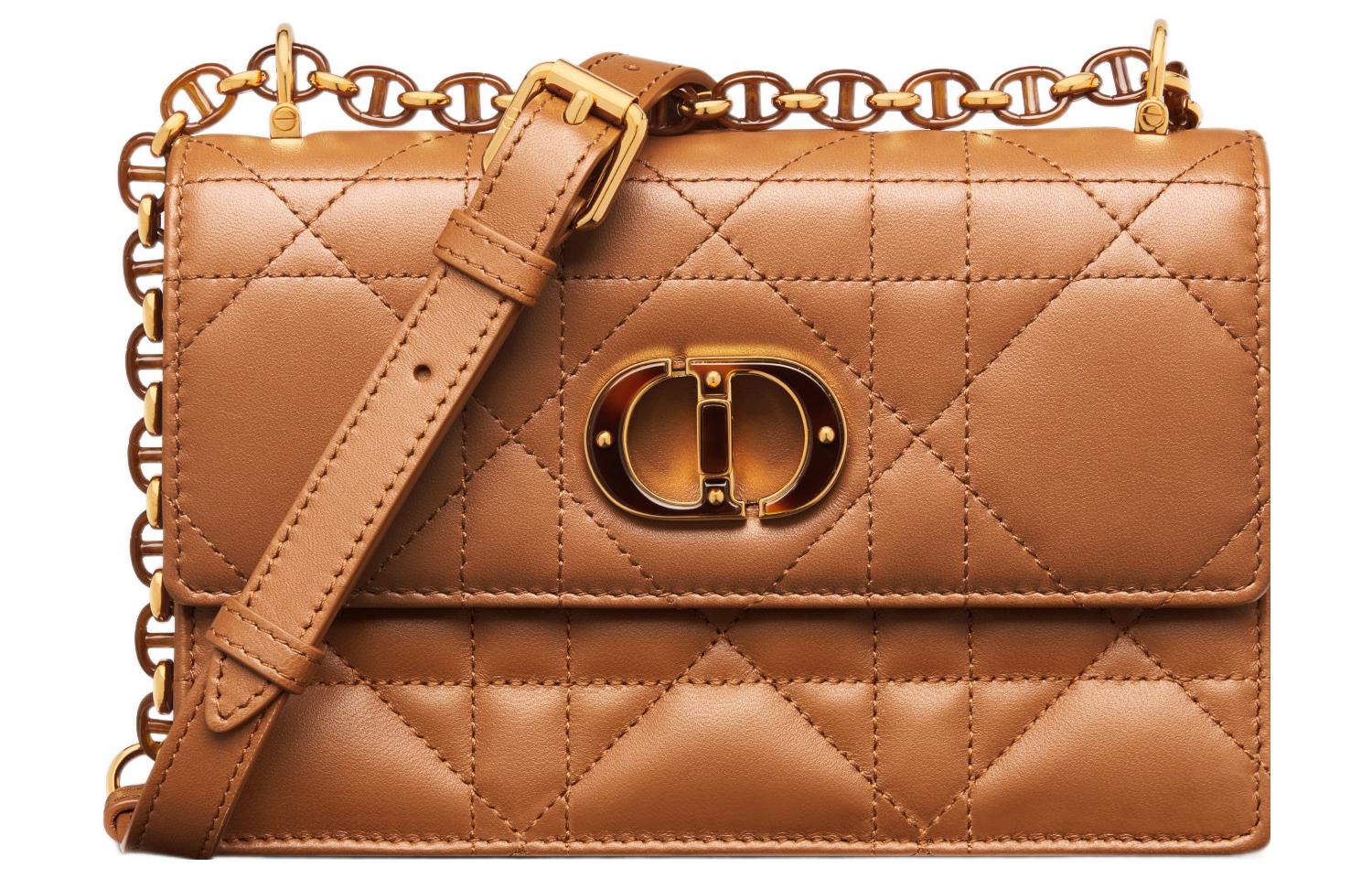 

DIOR Коричневая женская сумка через плечо из телячьей кожи